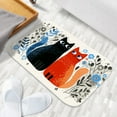 thumbnail image 2 of 1pc Two Cats with Floral Absorbent Non-Slip Bathroom Thickened Flannel Rug Decor,Soft,Quick Drying,Suitable For Indoor/outdoor Use,Bathrooms,Bedrooms,Kitchens,Terrace,Laundry Rooms,16"x24", 2 of 9