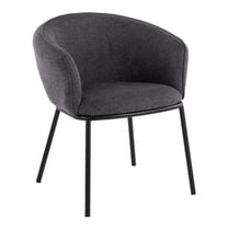 LumiSource Black Steel, Charcoal Fabric Ashland Chair