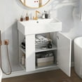 thumbnail image 2 of OUDOSPRS Modern Floating Bathroom Vanity with Ceramic Basin, 21.6 Inch, Left Side Storage, Contemporary Style, 2 of 9