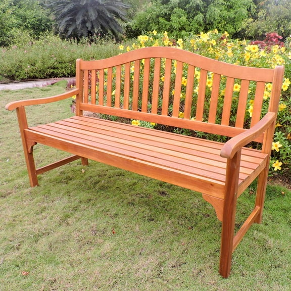 International Caravan Royal Fiji Patio Garden Bench in Stain