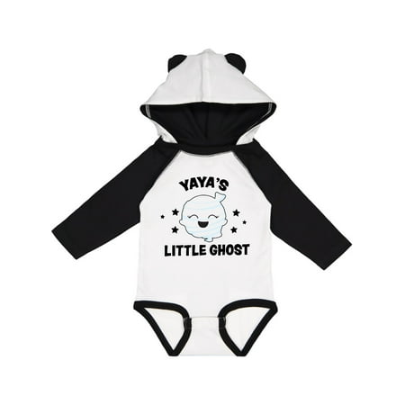 

Inktastic Cute Yaya s Little Ghost with Stars Gift Baby Girl Long Sleeve Bodysuit
