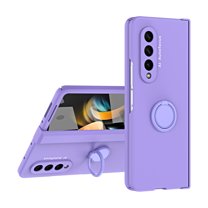 TECH CIRCLE for Samsung Galaxy Z Fold 3 5G Case with Screen Protector, Built-in 360° Rotation Ring Holder Magnetic Car Mount Stand Shockproof Protective Phone Slim Galaxy Z Fold 3 Cover,Purple