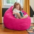 thumbnail image 6 of CC Home Furnishings Cocoon Bean Bag Kids Microsuede Chair - 48" - Fuchsia Pink, 6 of 8
