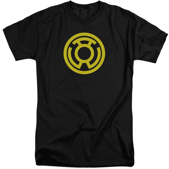 Green Lantern Yellow Emblem S/S Adult Tall Black