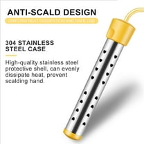 Qiopertar Under $5 Stainless Steel Inflatable Pool Heater, 2000W Immersion Water Heater for Bathtub Swimming Pool, Portable Electric Heater