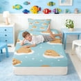 thumbnail image 5 of Manfei Cartoon Walrus Twin Sheet Sets for Kids Boys and Girls, Arctic Animal Print Bedding 3pcs, 1 Flat Sheet, 1 Fitted Sheet and 1 Pillowcase, 5 of 6