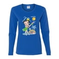 thumbnail image 2 of Wild Bobby Betty Boop Island Girl Paradise Betty Boop Womens Long Sleeve T-Shirt, Royal, XX-Large, 2 of 5