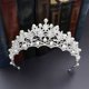 thumbnail image 4 of Zhuge Tiara de boda para novia, diadema de princesa, corona de novia, joyería para el cabello con diamantes de imitación de cristal, decoración para novia, cumpleaños, graduación, boda (plateada), 4 of 5