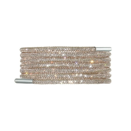 

1Pcs Luxury Rhinestone Shoelaces Diamond Shoe Laces Sneakers Laces DIY Strings Women Men Round Shoelace 100/120/140/160CM champagne(1pcs) 120cm