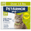 PETARMOR Plus for Cats Over 1.5 lbs, Flea & Tick Prevention for Cats