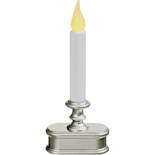 XODUS Innovations FPC1221P Battery Operated LED Dusk to Dawn Window Candle with Realistic Amber Flame, Pewter