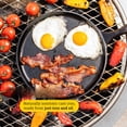 thumbnail image 6 of Round Seasoned Cast Iron Griddle - Round-Shaped, Pre-Seasoned Iron Griddle Pan - Non-Toxic,   Compatible with Stovetop, Oven, Grill, or Campfire - 10.5 Inches, 6 of 10