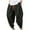 #02Black, variant on Mens Casual Harem Pants Baggy Linen Boho Yoga Jogger Pants Elastic Waist Vintage Hippie Drop Crotch Trousers Plus Size Green L