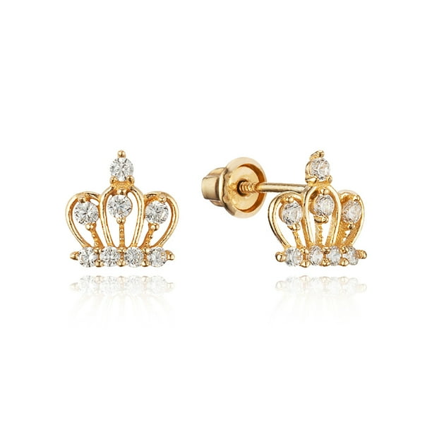 14k Yellow Gold Crown Cubic Zirconia Children Screwback Baby Girls Earrings Walmart Com 14k Yellow Gold Crown Cubic Zirconia Children Screwback Baby Girls Earrings Walmart Com