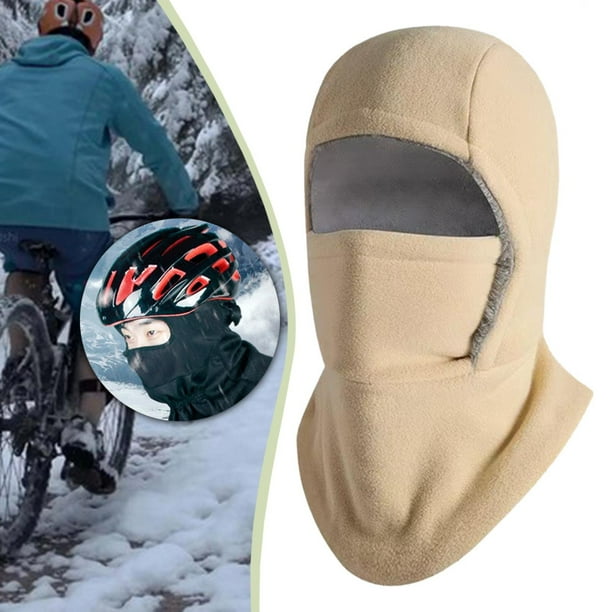 Pasamontañas con capucha, gorro cálido de invierno para deportes al aire libre, equitación, senderismo y ciclismo. Caqui