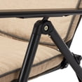 Mainstays Sand Dune Foldable Steel Outdoor Chaise Lounge, Beige/Black