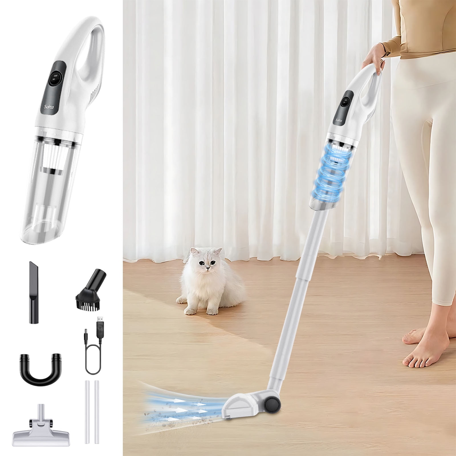 YZEGDCH Floorcare ,Handheld Vacuum Cleaner Car Vacuum Cleaner Portable Wireless Charging Car Wet and Dry Vacuum Cleaner Household Handheld High Power Vacuum Cleaner Wireless