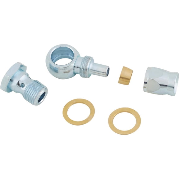 Speedway Motors 5/8 Inch or 16mm to AN6 Banjo Fitting Zinc Plated Steel Universal Fit Compact Design for Tight Power Steering Pump Applications