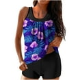 thumbnail image 3 of Tankini Swimsuits Plus Size High Waist Women Sleeveless Bathing Suit Two-Piece Floral Print Sport Swimwear, 3 of 7