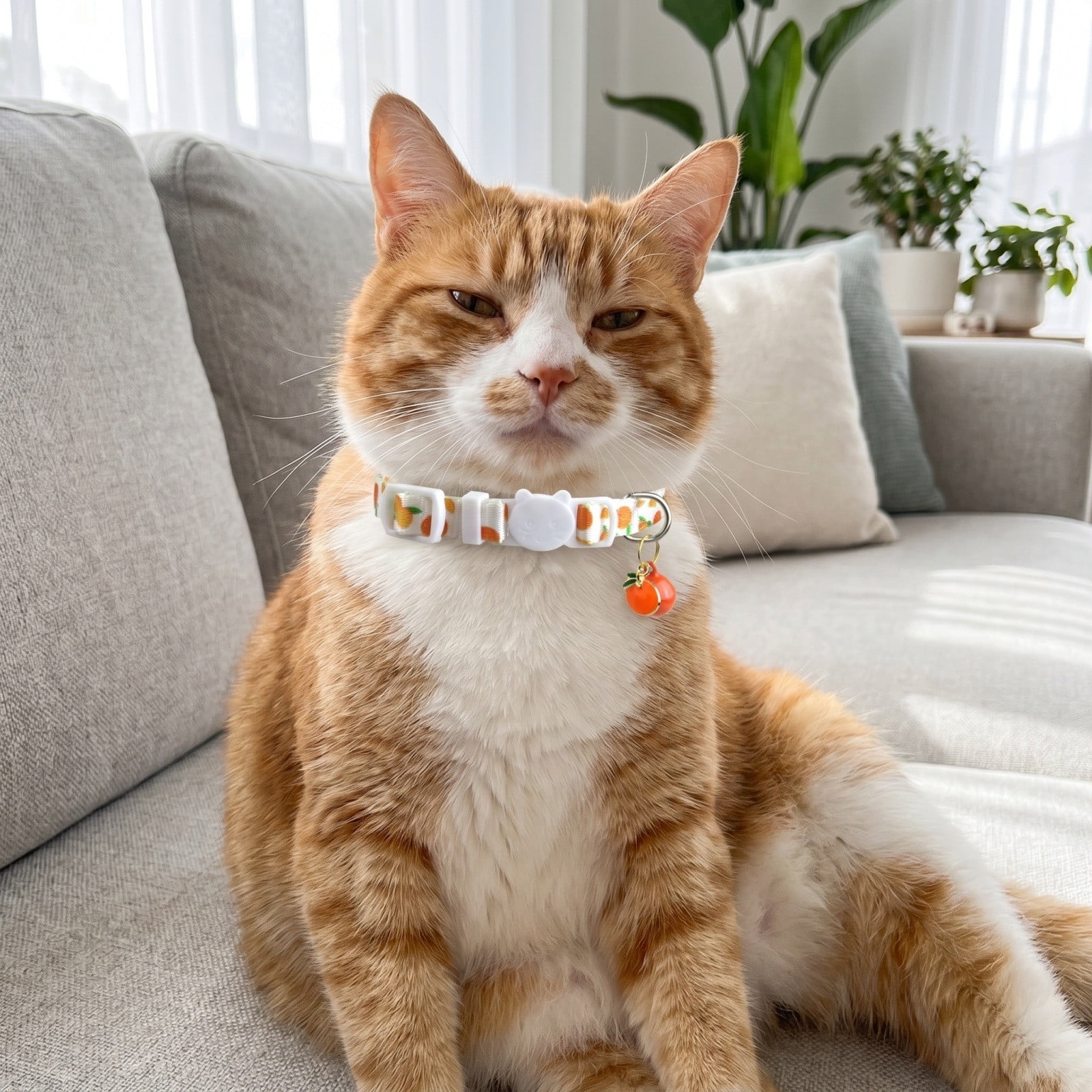 Fruit Pattern Breakaway Cat Collar, Adjustable Pet Neck Strap with Bell Anti-Lost Cute Kitten Daily Walking Accessories