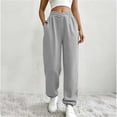 thumbnail image 5 of Inleife Women's Fashion Solid Color Bundling Of Feet Trousers Drawstring Full Length Cuffed Pants with Pocket, 5 of 6