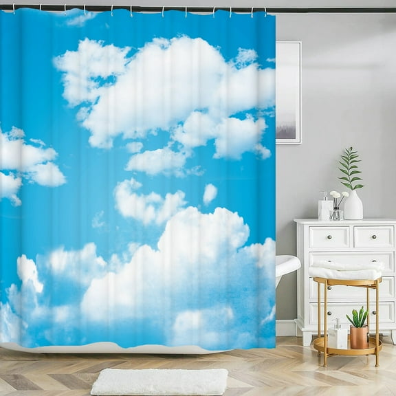 Sunny Sky Printed shower curtain natural Scenery bath curtain waterproof fabric bathroom curtain with Hook for home decor