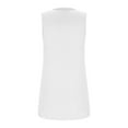 thumbnail image 5 of CLOISE Tank Tops for Women White Summer Square Neckline Loose Casual T Shirts Fashion Comfy Sleeveless Solid Fold Pleated Breathable Soft Blouse 6XL, 5 of 5