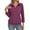 Purple #024, variant on Womens Collared V-Neck 3/4 Sleeve Loose Fit Polo Shirts Summer Business Casual Tops