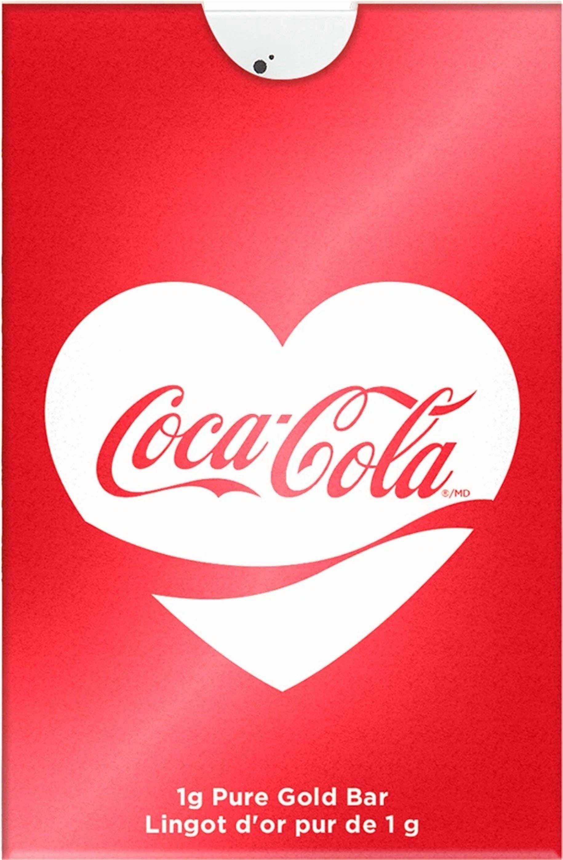 1 Gram Gold Bar PAMP Coca-Cola Valentine’s Love Bar .9999 Fine In Assay