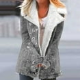 thumbnail image 2 of Dezsed Women's Fleece Lined Sherpa Jacket Clearance Women's Fashion Long Sleeve Pocket Plush Button Coat Gray XL, 2 of 5