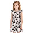 thumbnail image 1 of Fotbe Cute Baseball Vestido de Dormir para Niñas de 3 a 10 Años, Mangas Cortas, Estilo Princesa, Pijama Camisón con Mangas Voladas-X-Large, 1 of 6