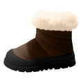 thumbnail image 5 of Platform Snow Boots for Kids Comfy Boys Girls Lug Sole Insulated Warm Waterproof Zip up High Top Outdoor Winter Booties 2.5 Big Kid Brown, 5 of 5