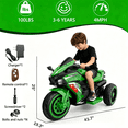 thumbnail image 4 of HNH 12V Ride On Motorcycle with Remote Control, Electric Motorbike for Kids, LED Tire and Bluetooth Music, Ride On Car for Gifts, 4 of 9