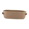 thumbnail image 4 of Cesta tejida de cuerda de algodón, cesta de almacenamiento, cesta organizadora de baño resistente para sala de estar Caqui, 4 of 9