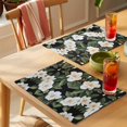 thumbnail image 4 of Summer Flower Placemats Set of 8, White Floral Plant Vintage Non-Slip Place Mats Washable Table Mats for Kitchen Dining Table Decorations Indoor/Outdoor, 4 of 9
