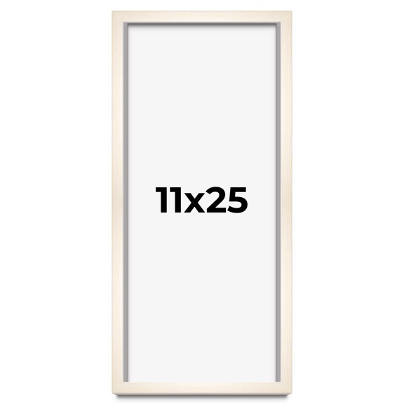 11x25 Shadow Box Cream of Wheat White Washed Display Frame | 0.875 Inches Deep Solid Wood Shadowbox