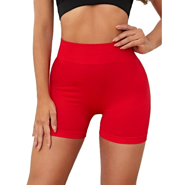 Solid Red Active Bottoms Women s Sports Shorts Women s Walmart