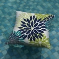 thumbnail image 2 of Navy Blue Flower Pillow Covers 18x18 Inch Set of 2 White Gray Colored Throw Pillows Outdoor Waterproof Decor for Living Room Sofa Patio Funiture Garden Floral Polyester Pillow Covers 002P, 2 of 6