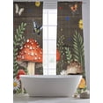 thumbnail image 4 of Spring Mushrooms Sheer Curtains 108 Inch Length 2 Panels Set, Farmhouse Pastoral Botanical Brown Wood Voile Window Treatment Semi Sheer Long Curtains Drapes for Bedroom/Living Room/Kitchen 52"x108"x2, 4 of 7
