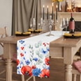 thumbnail image 2 of Table Runners 70 Inches Long Dress Scarves, Blue Red Flowers Farmhouse Coffee/Dining/Kitchen Table Decor, Holiday Table Runner, Elegant Spring Floral Butterfly Watercolor 13x70 Inch, 2 of 9