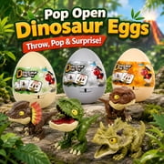 Funtogether Toys Dinosaur Eggs Toys for Kids Ages 3-6, Blind Box Style Pop Open Surprise Figures, 3 pack