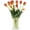 Orange, variant on 20pcs Artificial Tulip Flowers,16 Inch Real Touch Tulip Stems with Faux Leaves, Faux Tulips and Buds for Home Décor Centerpiece Ornament Wedding Bouquet,Champagne