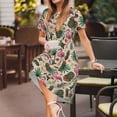 thumbnail image 3 of Balery Tropical Mask Flamingo Vestidos sueltos de manga corta para mujer, vestidos de verano 2025, vestidos casuales de corte A con vuelo., 3 of 6