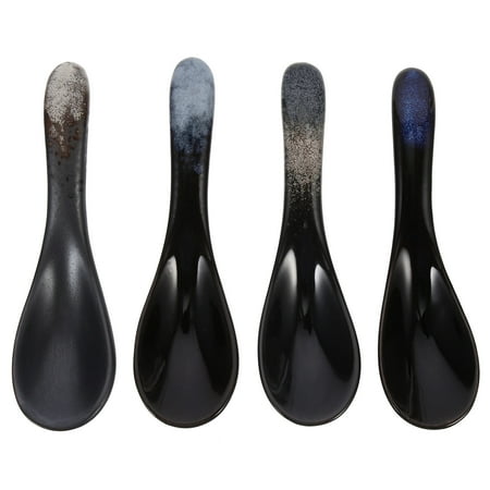 

4Pcs Ceramic Spoon Ceramic Soup Spoon Marble Pattern Spoon Food Spoon for Home