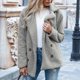 thumbnail image 4 of Pntutb Chaqueta para mujer Chaqueta sólida Botón de bolsillo Cuello vuelto Slim Fit Chaqueta cálida mediana y larga Pntutb Pntutb-818, 4 of 6