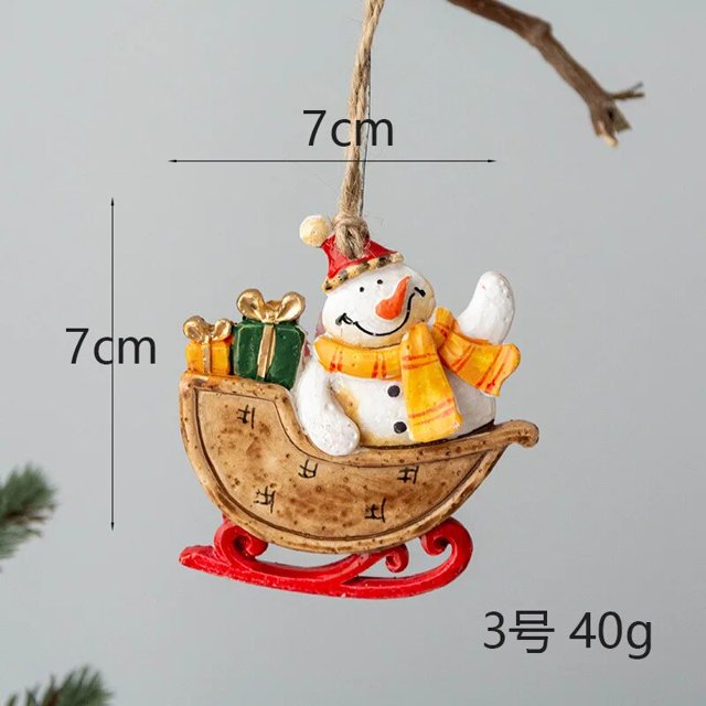 Colgante de resina de Papá Noel, muñeco de nieve, hombre de jengibre, decoración de árbol de Navidad, adornos DIY, juguetes para niños, Noel Kerst 2023