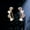 Type 7, variant on Yellow Gold Plated CZ Ear Cuff Climbing Feather Angle Wing Hook Stud Earrings