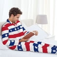 thumbnail image 6 of Goofa American Patriotic Stars And Stripes for 2-piece Loungewear Set Men’s Sleepwear Set Soft PJs Cozy loungewear Comfy Sleep Set Winter Pajamas-Large, 6 of 7