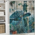 thumbnail image 6 of Orinice   Sea Turtle Shower Curtain Sets,Bathroom Sets with Shower Curtain, Toilet Lid Rug, Contour Mat and Bath Mat, Shower Curtain with 12 Hooks for Bathroom Set Decor, 36x72, 6 of 7