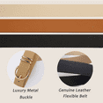 thumbnail image 2 of REDESS Belts for Women with Fashion Gold Buckle Leather Belts for Jeans Pants Dress,3 Pack, 2 of 6
